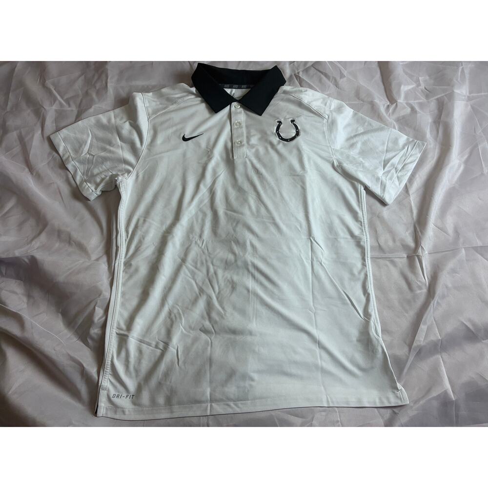 Nike Dri-Fit Indianapolis Colts NFL Polo Shirt Men's Large White Black